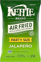 Kettle Brand Potato Chips, Air Fried Jalapeno Kettle Chips, 11.25 Ounce Party Size Bag