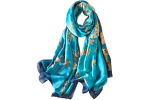NUWEERIR Womens 100% Large Mulberry Silk Scarf Long Satin Scarf Fashion Designer Scarf Lightweight Wraps