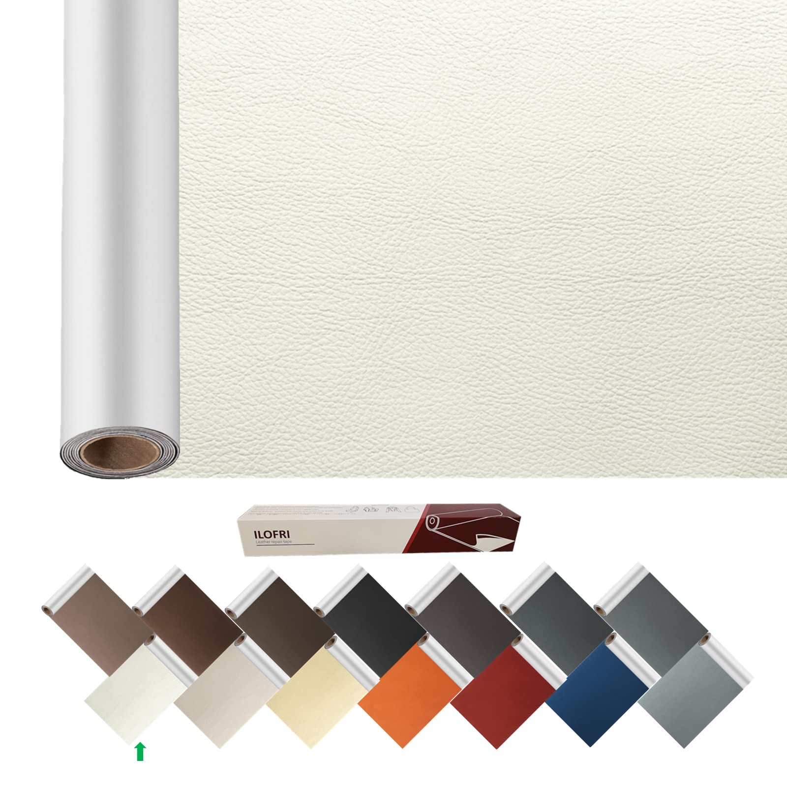 Photo 1 of ILOFRI Large Leather Repair Patch 60x17 inch, Self Adhesive Vinyl and Leather Repair Tape Kit for Couch, Car Seat, Furniture, Upholstery, Sofa, Chairs, Handbags - Beige White