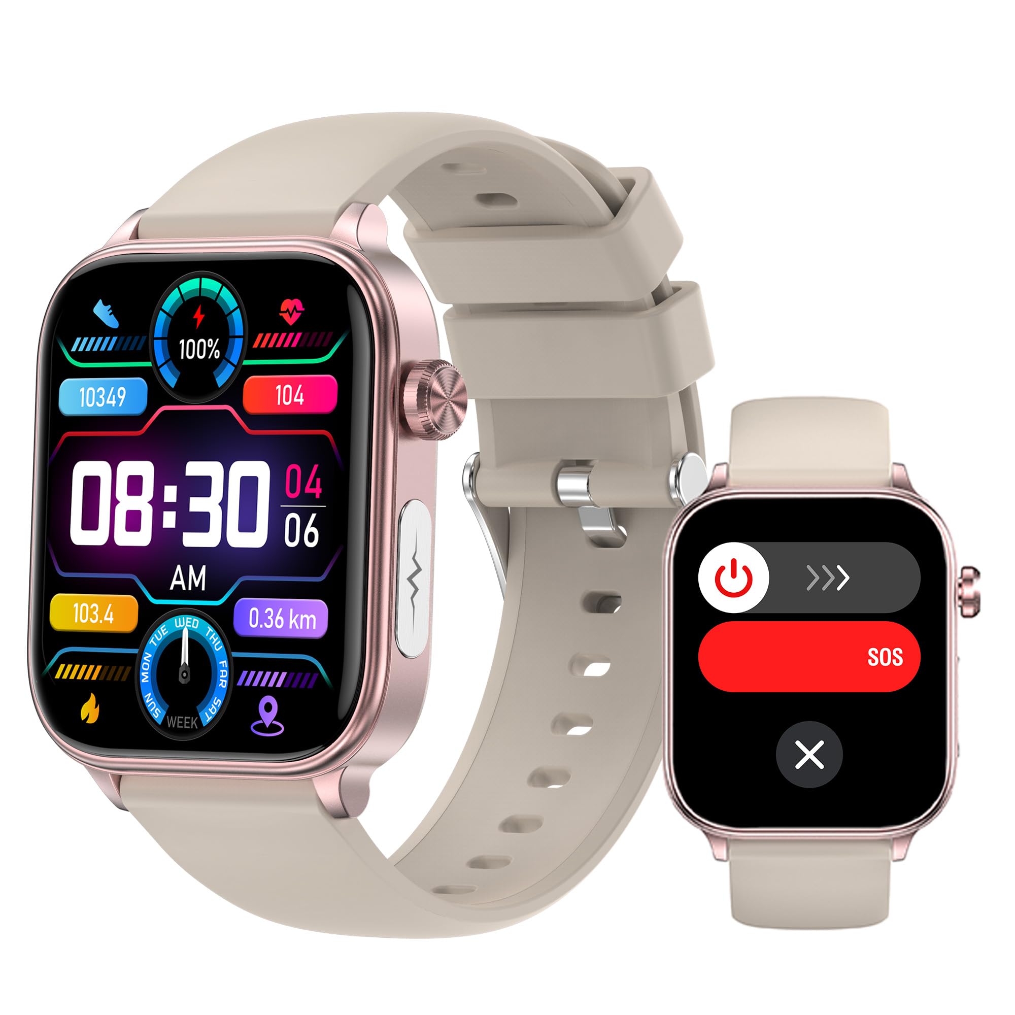 Photo 1 of Smart Watch for Women Men(Answer/Dial) 1.96" IPS Smartwatch, 24/7 Heart Rate/Blood Oxygen/Blood Pressure/Sleep Monitor, Blood and Body Composition,100+ Sports Modes Fitness Tracker (champagne gold)