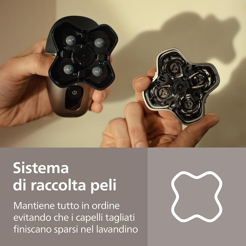 Head Shaver Pro Serie 7000- Rasoio per uomo e donna, testina flessibile a 360° e lame ComfortCut per una rasatura pulita e delicata sulla pelle, modello HS7980/15