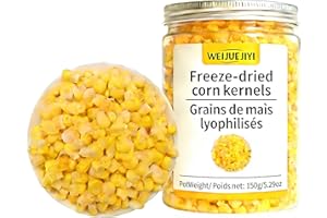 Freeze-dried corn kernels 150g/5.29oz, 100% pure sweet corn, no added sugar, gluten-free, vegetarian snack, salad ingredient,