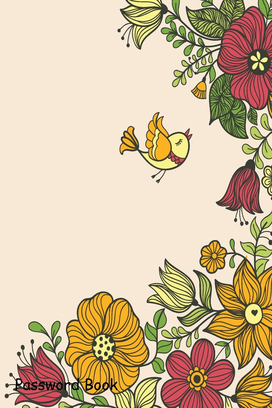 Password Book: Include Alphabetical Index With Vintage floral seamless