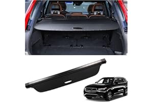 Marretoo for Volvo XC90 Cargo Cover 2024 2025 2016 2017 2018 2019 2020 2021 2022 2023 for Volvo XC90 Accessories Black Retractable Trunk Cover Security Shield Shade