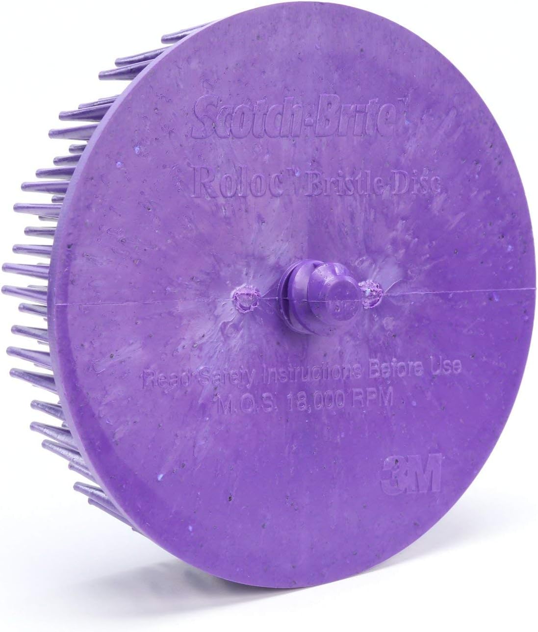 Scotch-Brite Roloc Body Man's Bristle Disc - P36 Grit Ceramic Grain - 3" - Molded Abrasive Bristles - Coating Removal Disc for Metal - 7537