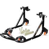 Grand Pitstop Universal Adjustable Rear Paddock Stand for Motorcycle with Swingarm Rest (360&deg; Dismantable, Black, Motorcycle Weight Up to 500 lbs/ 226 Kgs)