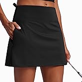 PINSPARK 16" Golf Skorts for Woman High Waisted Tennis Skirts with Pockets Shorts Pickleball Running Athletic Skort Summer