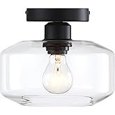 Designers Fountain Semi Flush Mount Ceiling Light, 8.75 Inch Clear Glass Lighting Fixture for Kitchen, Bedroom, Bathroom, and