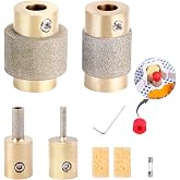 Buenoarte Combination Set 1 3/4 1/4 1/8 Inch Diamond Grinder Bit Head Tools Brass Core Stained Glass Grinder Bits &amp; Diamond Grinder Bit Head Tools, Tools and Supplies for Stained Glass (4)