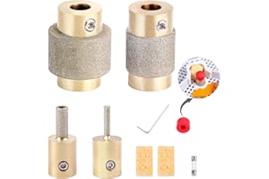 Buenoarte Combination Set 1 3/4 1/4 1/8 Inch Diamond Grinder Bit Head Tools Brass Core Stained Glass Grinder Bits & Diamond Grinder Bit Head Tools, Tools and Supplies for Stained Glass (4)