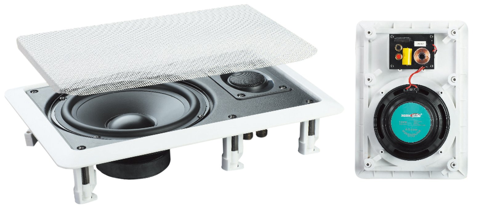 E-audio White 6.5" 2-Way 120W In-Wall Speaker With Driver and Tweeter (PAIR)