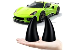 FOLCONROAD Car Auto Truck Elasticity 3D Devil Horns Sticker Bumper Decor Anti Collision [BLACK] 2Pcs/Set[US Warehouse] Halloween Christmas Gift (Black)
