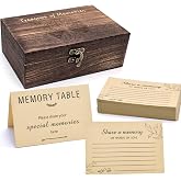 Oxmidud Wooden Share Love &amp; Memories Box with 50 Pcs Share A Memory Cards for Celebration of Life Decorations - Elegant Keepsake for Funerals, Weddings, Birthdays &amp; Graduations - Heirloom Storage Box