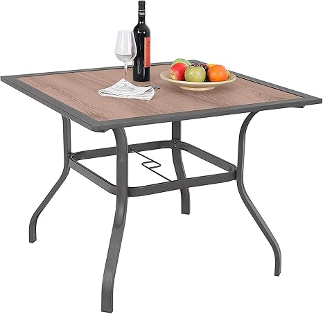 glass table top with umbrella hole