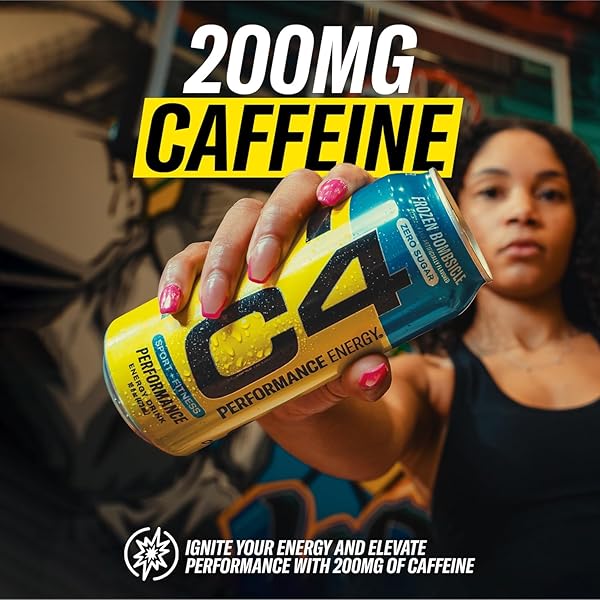 C4 PERFORMANCE ENERGY DRINK | ZERO SUGAR CARBONATED PREWORKOUT ENERGY | 200MG CAFFEINE WITH BETA ALANINE | FROZEN BOMBISCLE | 16 FL OZ (12 PACK)