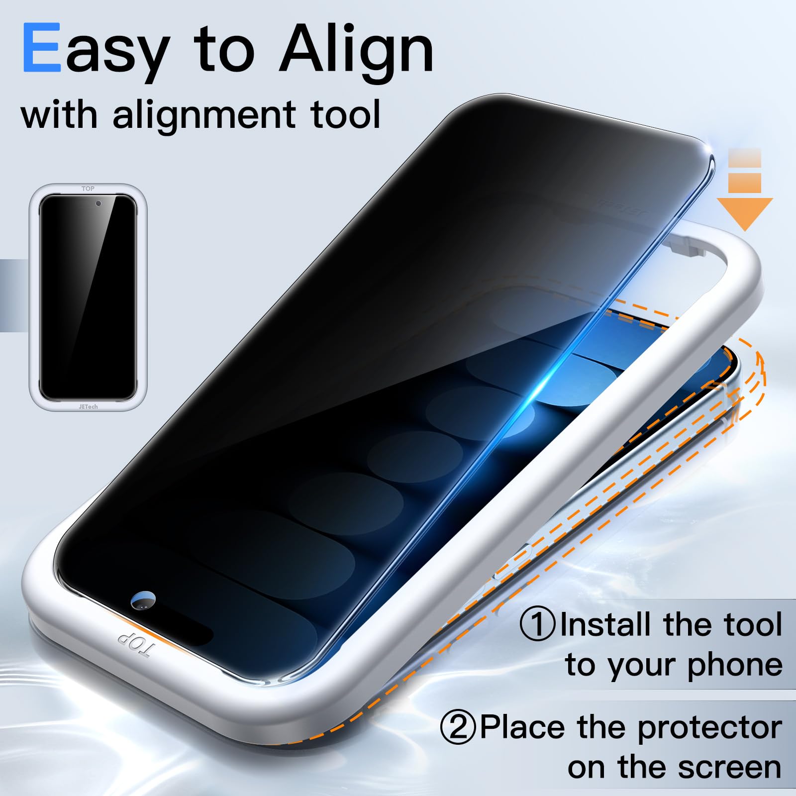 JETech Privacy Screen Protector for iPhone 17 / 17 Air / 17 Pro / 17 Pro Max
