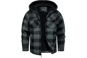 GEEK LIGHTING Boys Flannel Jacket Sherpa Lined Hoodies Zip Up Fleece Plaid Shirt Jackets Winter Outdoor Coat Warm