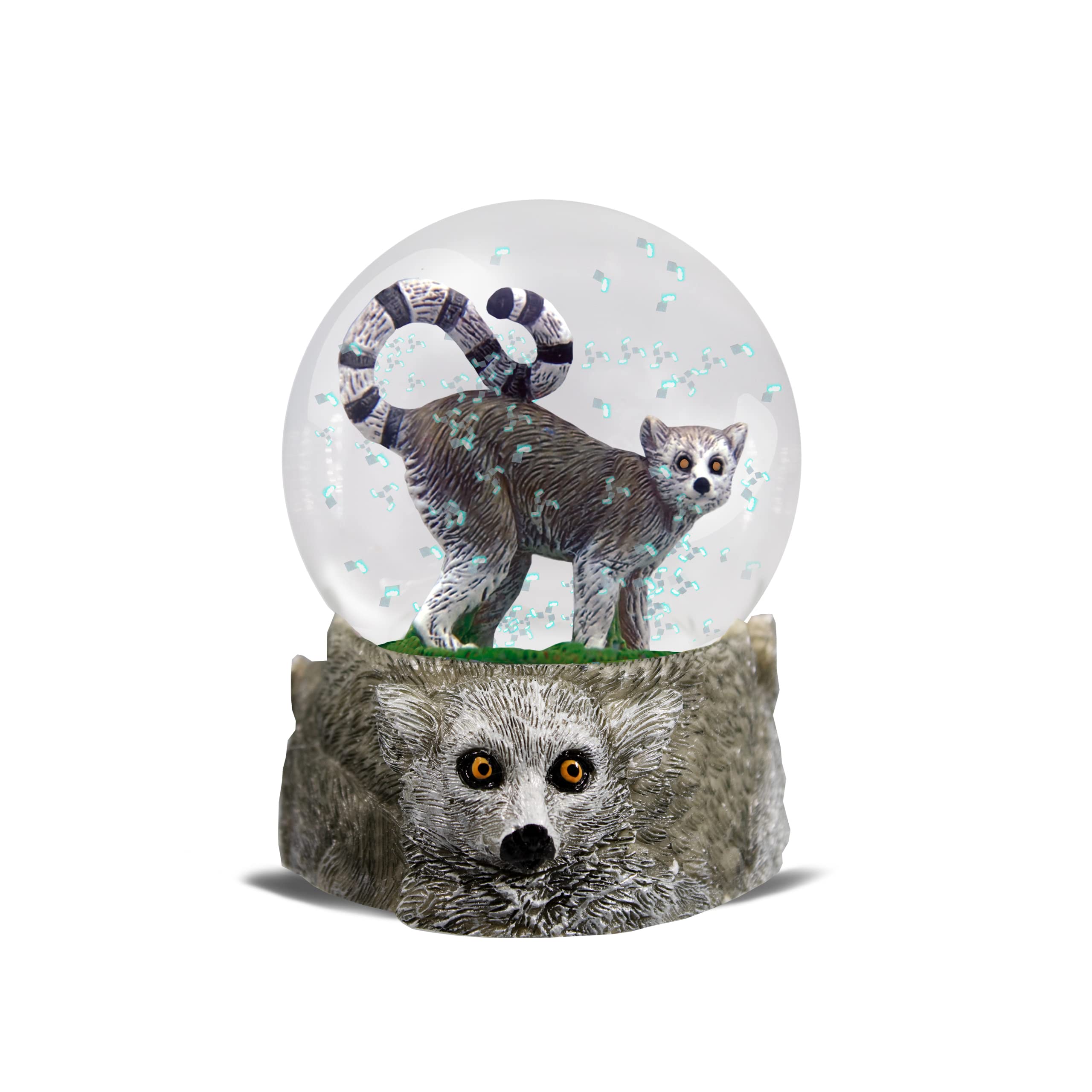 Water Globe - Ring-Tailed Lemurs from Deluxebase. Decorative Snow Globe Ornament with Lemur Figurines, Glass Glitter Dome with Resin Base, Novelty Home Decor Display Piece. — image 1