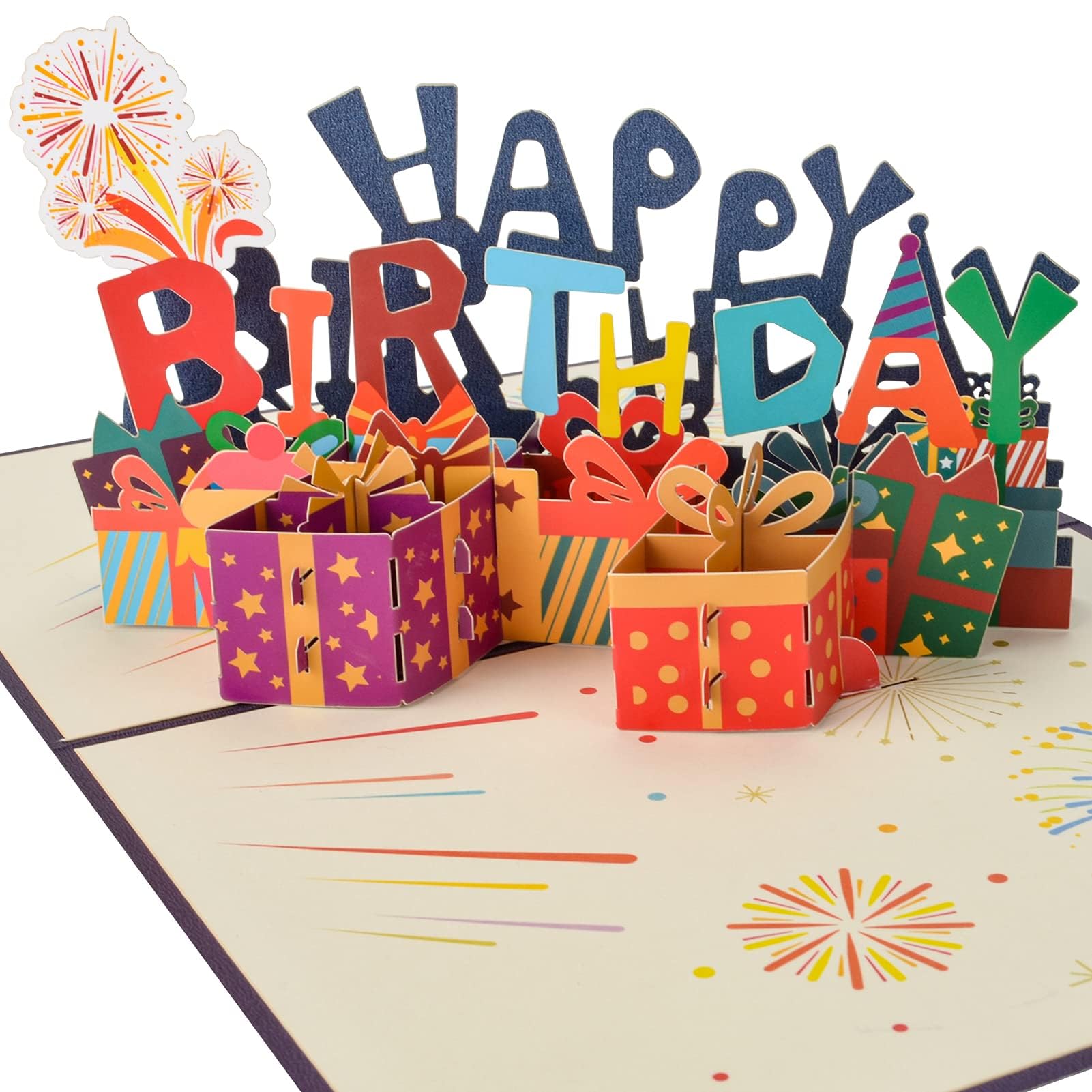 AIBAOBAO 3D Pop Up Birthday Greeting Cards, Happy Birthday Pop Up Card with Envelope and Message, Party Gift Card Cake Cards for Women, Men, Husband Wife, Family, Mama, Friend, Girl, Boy