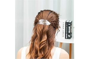 Allereyae Vintage Gold Metal Alloy Leaf Hair Clip Barrette Minimalist Hair Accessories for Women (Gold)