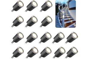 SMY Lighting Recessed LED Deck Light Kits with Black Protecting Shell φ32mm, In Ground Outdoor Landscape Lighting IP67 Waterproof,12V Low Voltage for Garden,Yard Stair,Patio,Floor,Kitchen Decoration