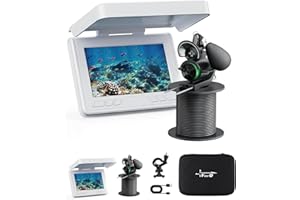 FourQ Underwater Fishing Camera,Fishing Camera Ice vexilar Fish find 4.3inch Hd LCD Display Underwater W/ 5000mah Li-Battery,65ft Cable and 12pcs Ir Lights for Boat Lake Kayak Ice Fishing (65FT)