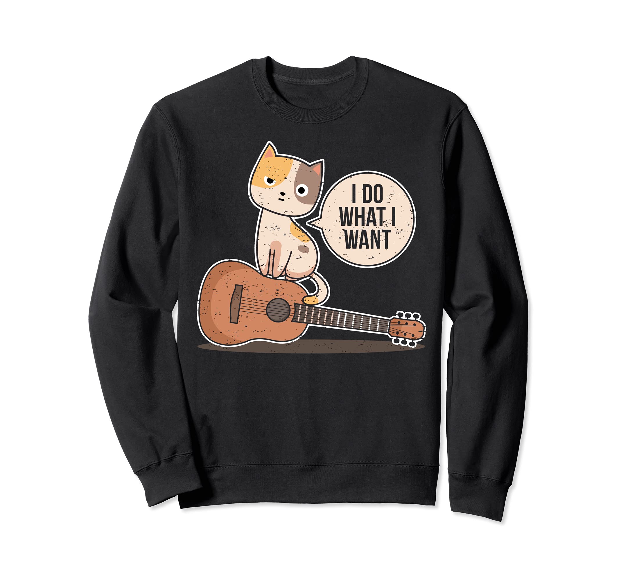 Funny Guitar Player Saying Guitarist Cute Cat What I Want Sweatshirt