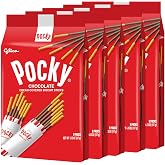 Glico Pocky Chocolate &ndash; Chocolate Cream Covered Biscuit Sticks &ndash; Family (5 Bags with 9 Small Pouches Each)