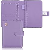 Melsbrinna Premium Leather Passport Holder Covers Case, Waterproof Rfid Blocking Travel Wallet Passport Holder with Pen Holder, Cute Passport Book for Women/Men