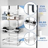 UUlioyer Hanging Shower Caddy Over Door 3 Layer White No Drilling view 3