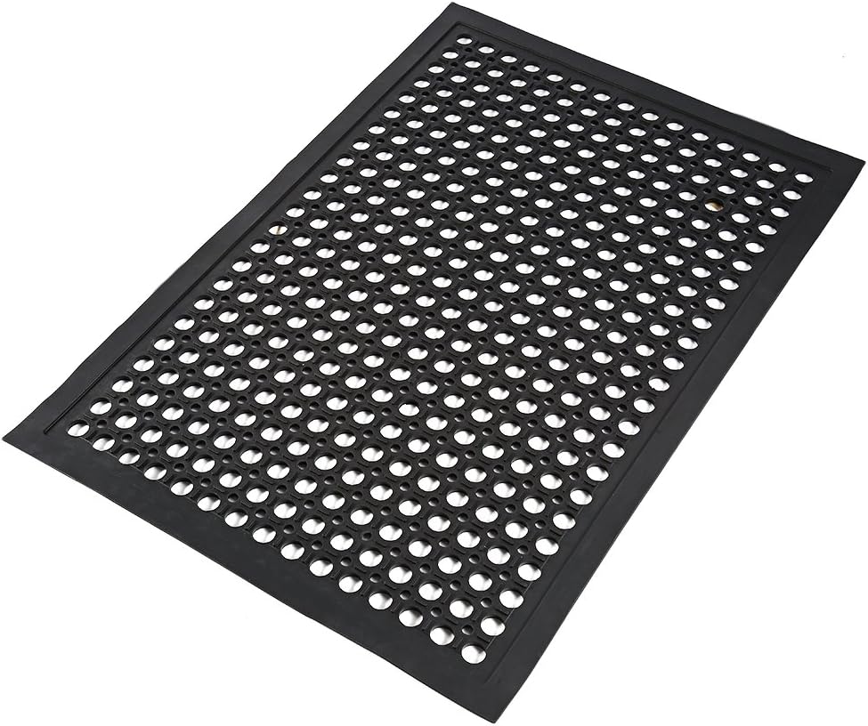 Heavy Duty NonSlip Rubber Floor Mat, Large Porous AntiFatigue