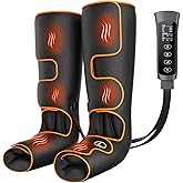 Banspol Leg Massager with Heat and Compression, Foot and Calf Massager for Circulation and Pain Relief, Compression Boots with Handheld Controller, 6 Modes 3 Intensities, Gift for Mom Dad