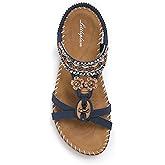 Littleplum Womens Sandals Arch Support Summer Beach Sandals Comfort Walking Shoes Bohemian Flip Flops Sandals for Women