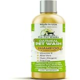 Pro Pet Works All Natural Organic 5 in One Oatmeal Pet Shampoo + Conditioner-Soap Free Blend with Almond Oil for Allergies & 