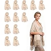 12pcs Wedding Shawls with Fringes Bulk Wedding Scarf Shawl for Guests Wedding Favor Bridal Shawls Gift Outdoor