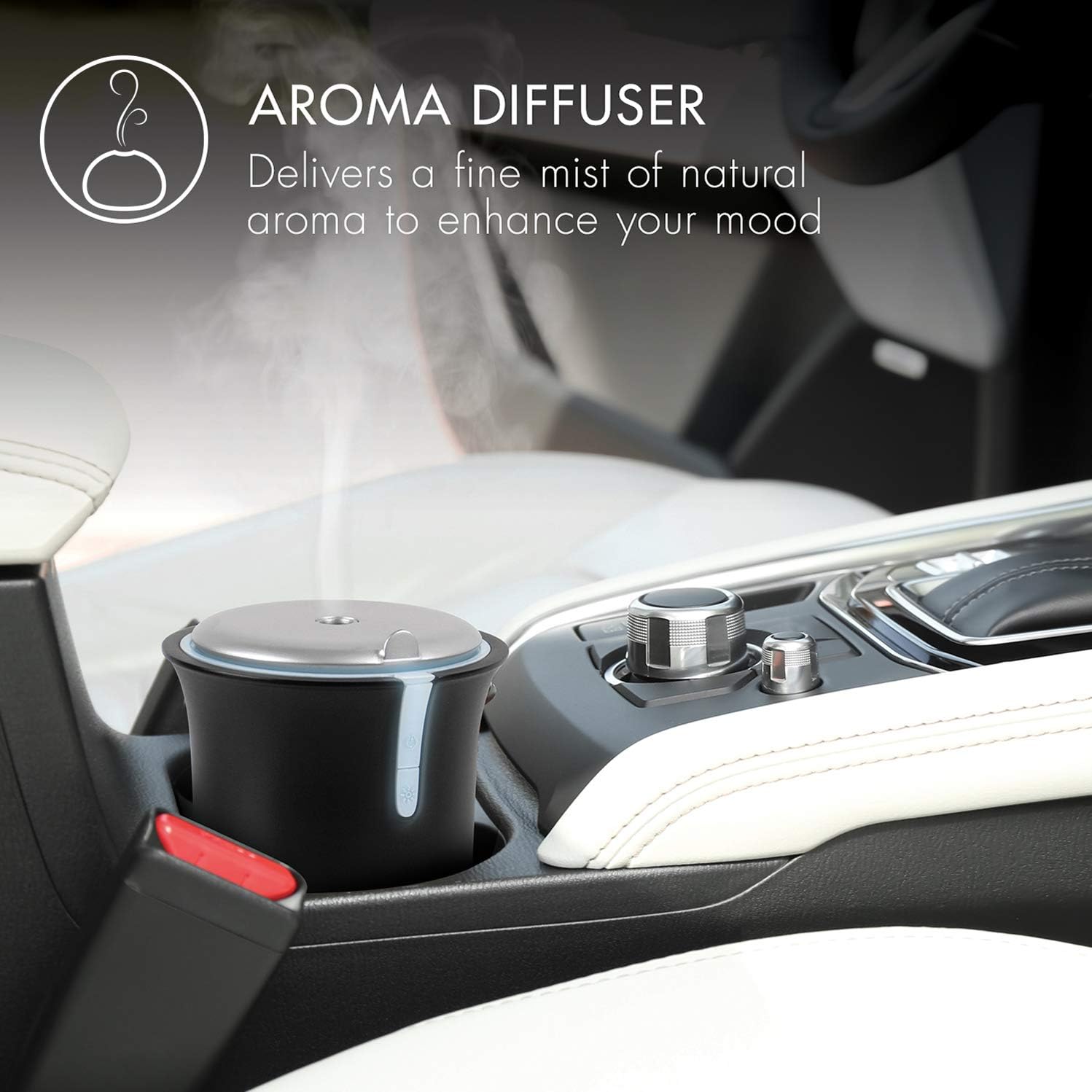 HoMedics Ellia Roam Car Aroma Diffuser, Portable Ultrasonic USB Aromatherapy Diffuser - Image 4