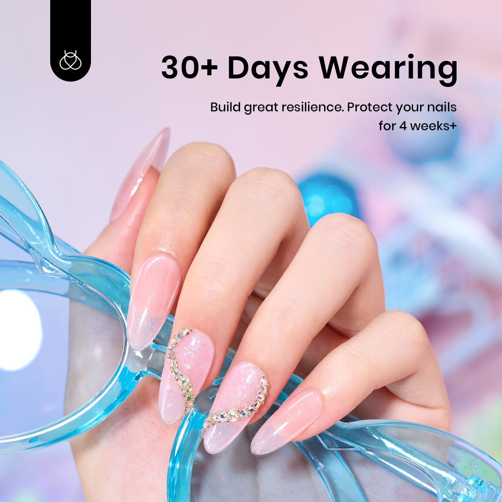 Beetles Builder Gel for Nails, 6 Colors 7 in 1 Nude Pink Glitter Builder Strengthener Gel Set for Nail Apex and Nail Extension Color Nail Art Design Beauty Gift Sets for Women - Image 6