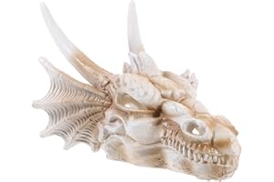 Adorainbow Aquarium Dragon Skull Resin Ornament, Reptile Tank Decor Piece, for Home, Desktop, and Garden Use