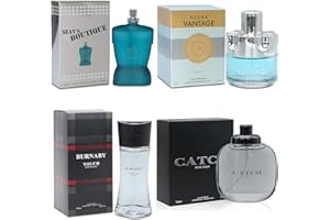 AFLUXE Cologne for Men Set 4 Combo Sets(Catch,Burnaby,Azure Aqua,Sean) Eau De Parfume/Toilette Natural Spray Each 100ML Men Perfume Long Lasting Fragrance for Daily Use