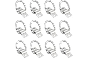 weyleity 12 Pack D-Ring Tie Downs 1/4" Heavy Duty Anchor Lashing Ring for Loads on Trucks Trailers Vans RV Campers ATV SUV Mo