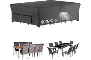 Velway Patio Furniture Cover Waterproof - Heavy-Duty 500D Upgraded Tear-resistant Outdoor Furniture Sofa Set Cover with Windproof Buckles&Large Air Vent Anti-UV Rectangle Furniture Covers 95"x64"x28"