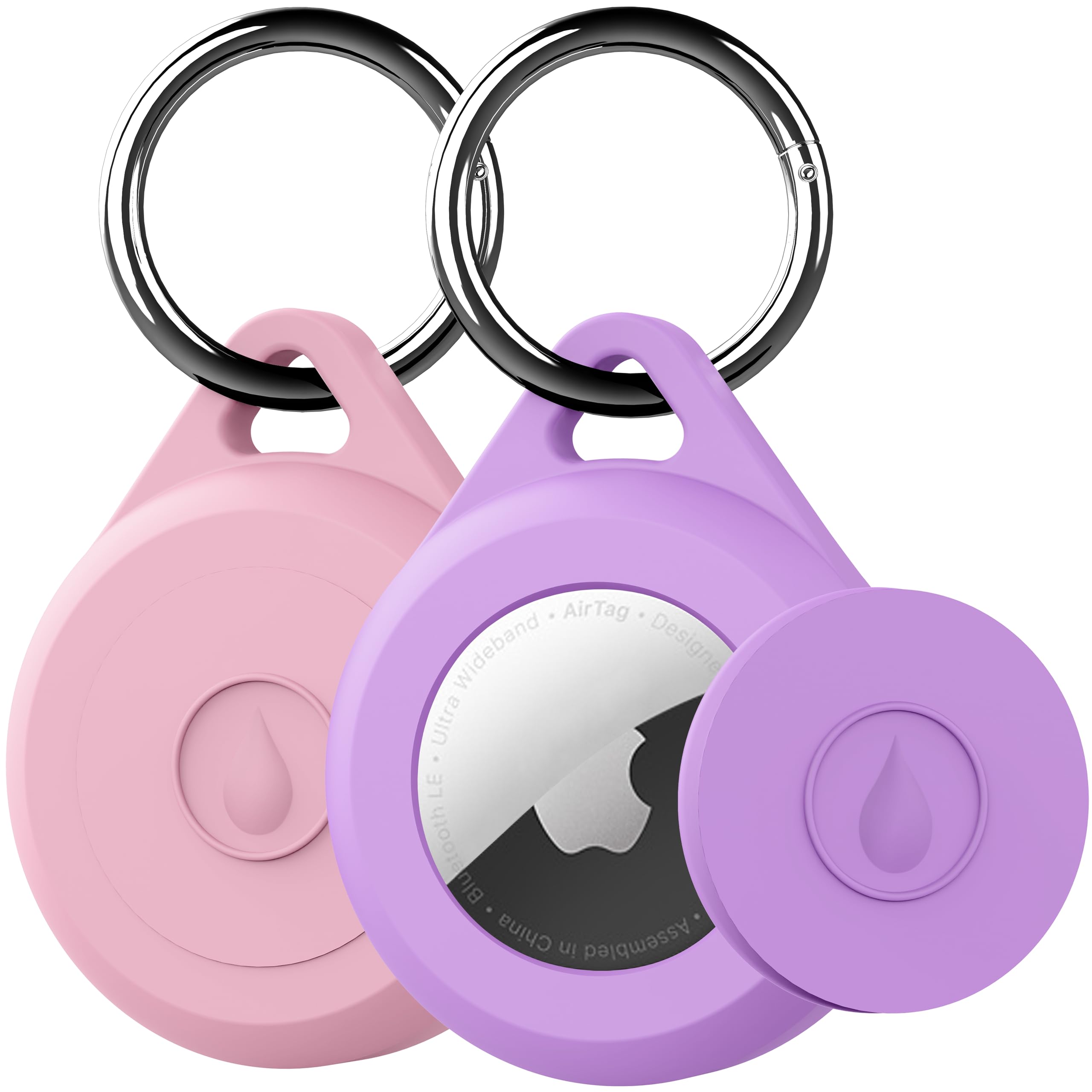 Photo 1 of LOVYONES Air tag Keychain Holder Case for Apple Air tag, 2 Pack of IPX8 Waterproof, Fully Shockproof, Anti Scratch Air tag Holder Case for Key, Kid, Bag, Luggage, Pets Collar