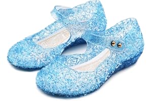 techcity Princess Girls Sandals Dress Up Dance Party Cosplay Jelly Shoes for Kids Toddler Mary Janes