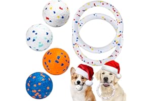 Nobleza Dog Ball Toy Tennis Bouncying Training Balls, 6 Pcak 2.75'' Aggressive Chewer Teething Durable Floating Dog Tennis Balls, Interactive Dog Popcorn Ball for Medium Small Pet Puppy