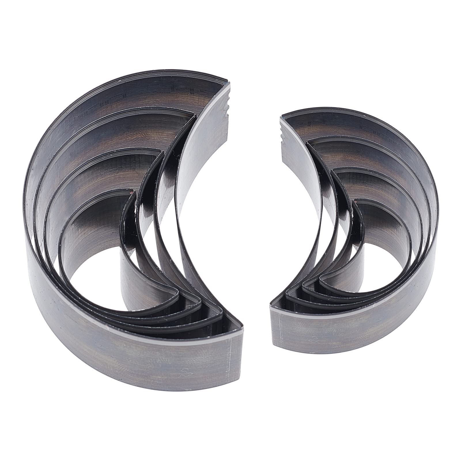 SUPERDANT 8pcs Moon Shape Leather Die Cutter High Carbon Steel Hollow Punching Tool with Box Cutting Mold Punching Die Set for Handmade DIY Leather Craft Stainless Steel Color