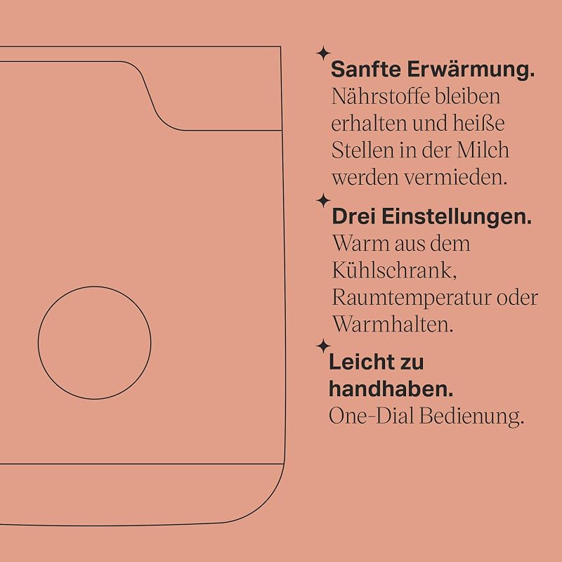 Easiwarm elektrischer Fläschchen- und Beutelwärmer, weiß, körperwarme Babynahrung in Minuten, Auto-Timer, Ein-Wahl-Bedienung
