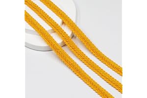 VOOMOLOVE Gimp Yellow Braid Trim 13Yards 12mm/0.47inch Fabric Decorative Webbing for All Kinds of Sewn Garments, Curtains,Lampshade, Sofa DIY Sewing and Crafting (Yellow-12mm)