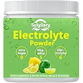 Electrolytes Powder No Sugar, Electrolyte Drink Mix, 5 Vitamins & 6 Electrolytes, Keto Friendly, Potassium & Salt, Sugar Free Hydration Powder, Lemon Flavour 300g