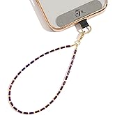 Little Fire Craft Cell Phone Charm Beaded Phone Charms Beaded Bracelet Hand Strap Tiny Beads Chains Wrist Lanyard Wristlet Cylinder Bead Charm (Gloss Midnight Purple)