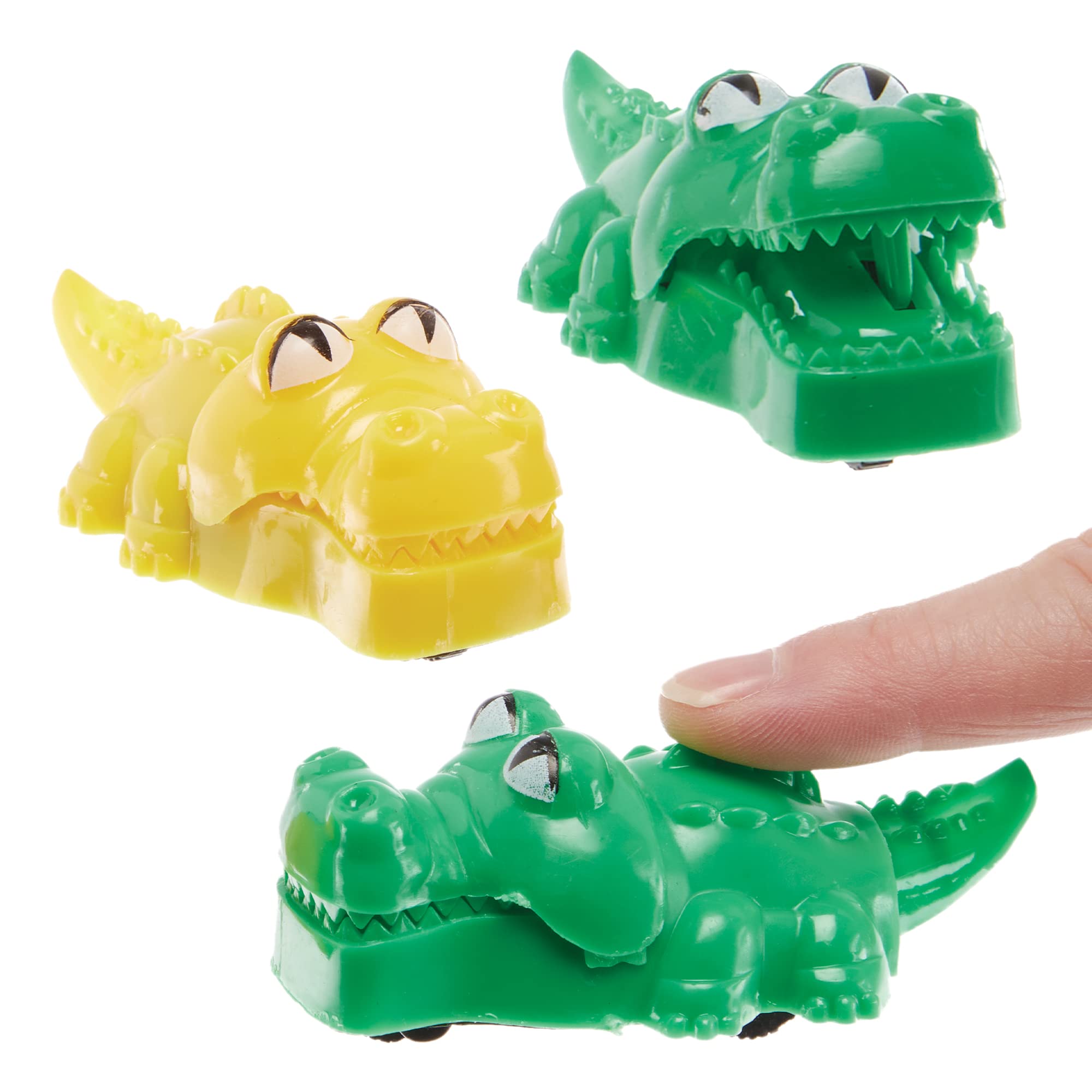 Baker Ross FX669 Crocodile Pull Back Racers - Pack of 6, Racing Toys for Kids Party Bags